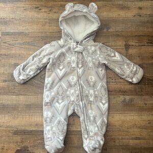 Carter's Gray and White Footie Jacket with Hood and Ears